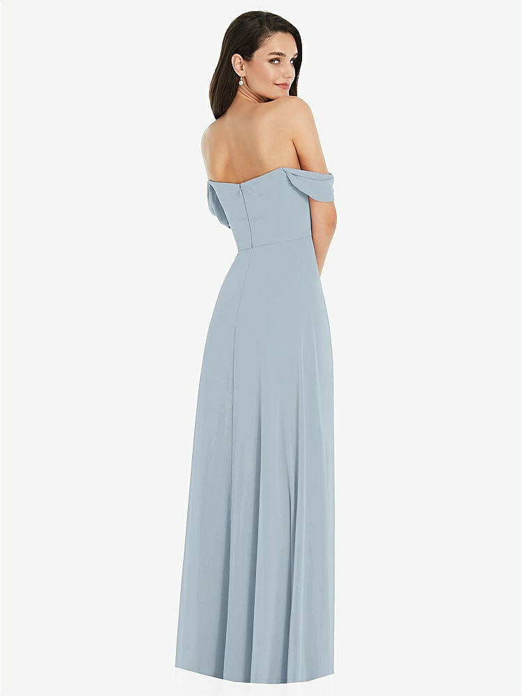 【STYLE: 3105】Off-the-Shoulder Draped Sleeve Maxi Dress with Front Slit【COLOR: Mist】