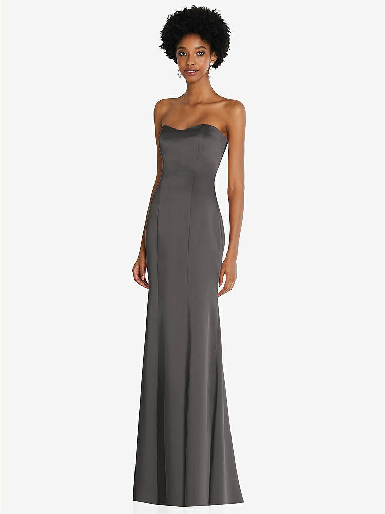 【STYLE: 6859】Strapless Princess Line Lux Charmeuse Mermaid Gown【COLOR: Caviar Gray】