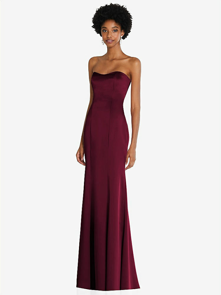 【STYLE: 6859】Strapless Princess Line Lux Charmeuse Mermaid Gown【COLOR: Cabernet】