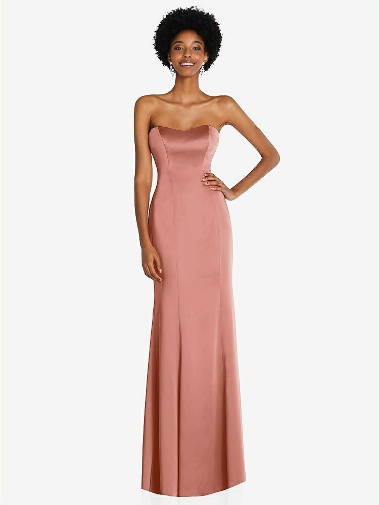 【STYLE: 6859】Strapless Princess Line Lux Charmeuse Mermaid Gown【COLOR: Desert Rose】