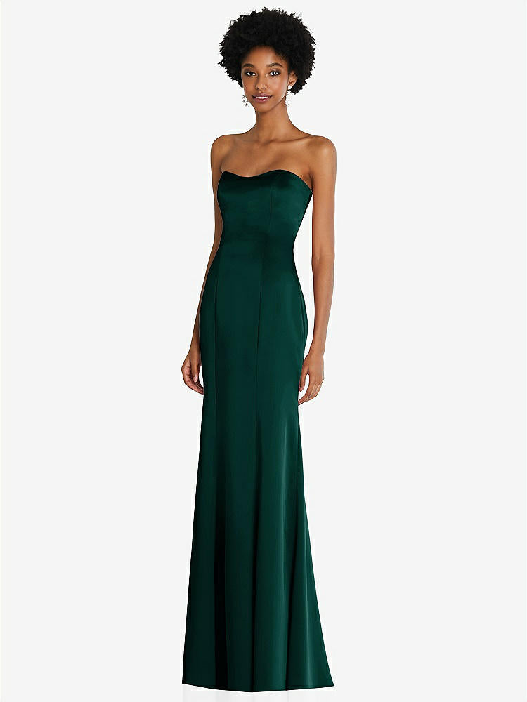 【STYLE: 6859】Strapless Princess Line Lux Charmeuse Mermaid Gown【COLOR: Evergreen】