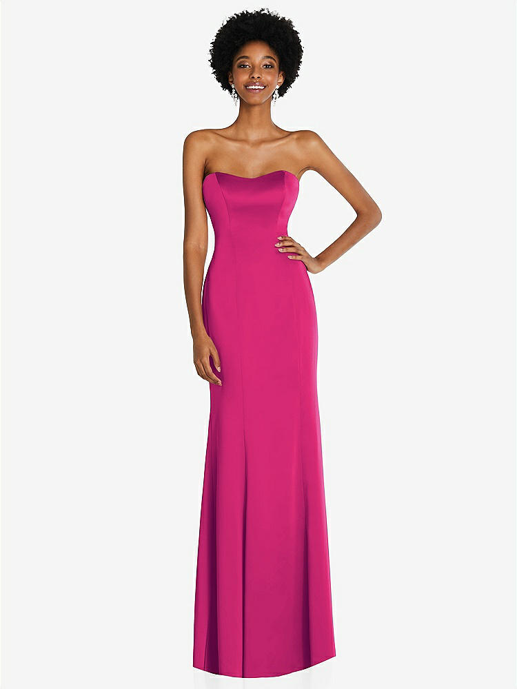 【STYLE: 6859】Strapless Princess Line Lux Charmeuse Mermaid Gown【COLOR: Think Pink】