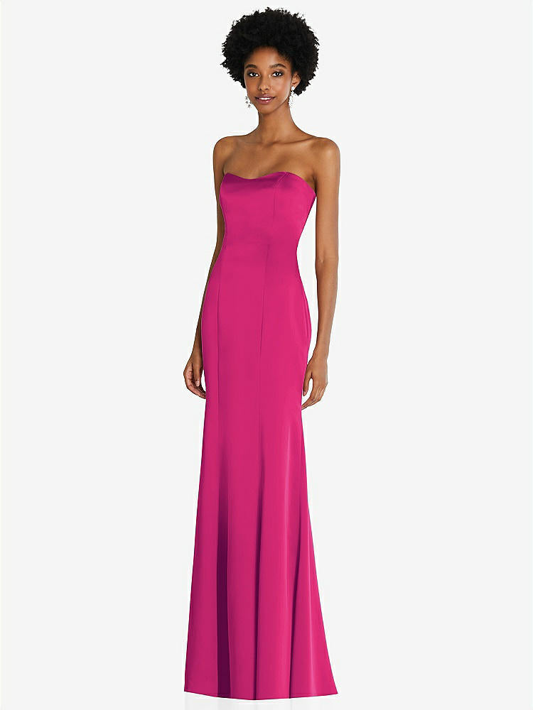 【STYLE: 6859】Strapless Princess Line Lux Charmeuse Mermaid Gown【COLOR: Think Pink】