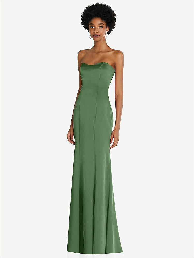 【STYLE: 6859】Strapless Princess Line Lux Charmeuse Mermaid Gown【COLOR: Vineyard Green】
