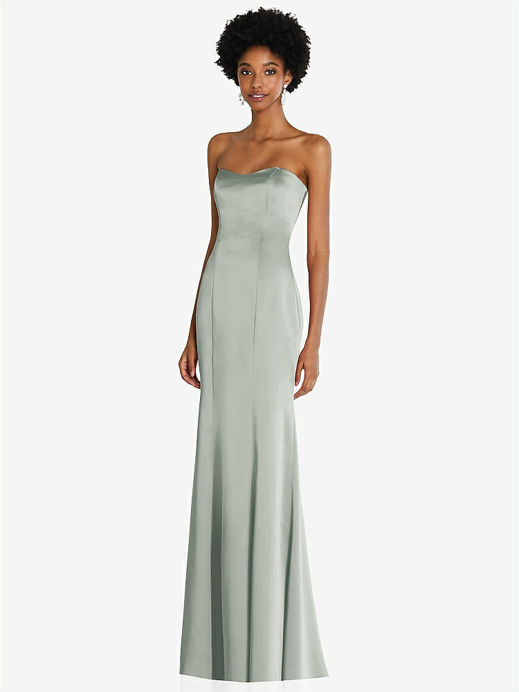 【STYLE: 6859】Strapless Princess Line Lux Charmeuse Mermaid Gown【COLOR: Willow Green】