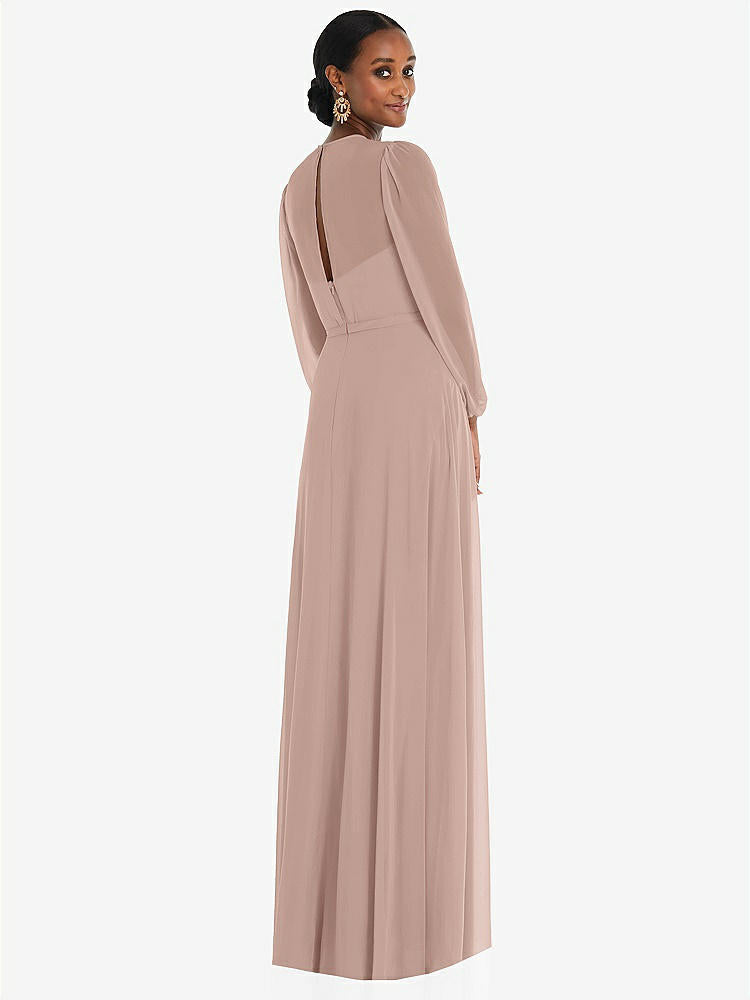 【NEW】【STYLE: 3098】ストラップレス シフォン マキシ ドレス パフ付き スリーブ ブルーソン オーバーレイ 【COLOR: Bliss】【SIZE: 00-30W】