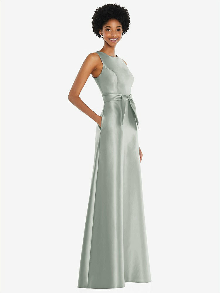 【STYLE: D825】クルーネック Vバック マキシ丈ドレス