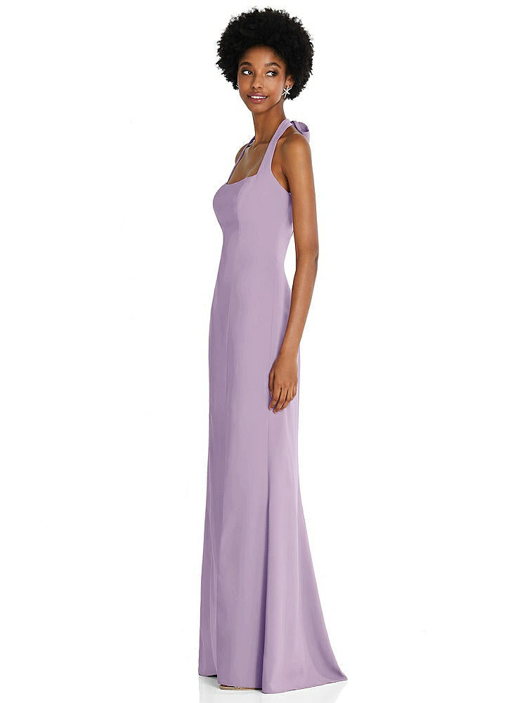 【NEW】【STYLE: TH088】ネクタイ ホルター 開く 背面 トランペット ガウン 【COLOR: Pale Purple】【SIZE: 00-30W】