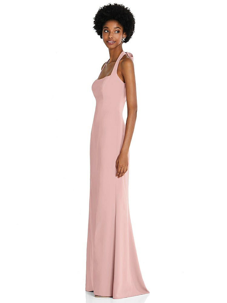 【STYLE: TH088】Tie Halter Open Back Trumpet Gown 【COLOR: Rose - PANTONE Rose Quartz】