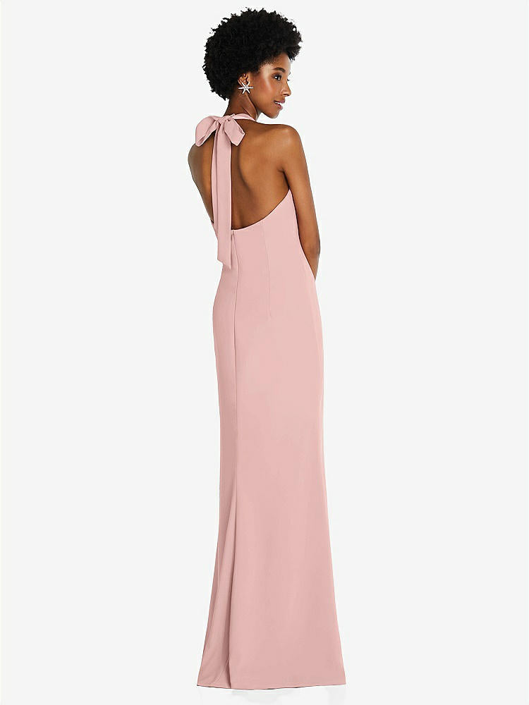 【STYLE: TH088】Tie Halter Open Back Trumpet Gown 【COLOR: Rose - PANTONE Rose Quartz】