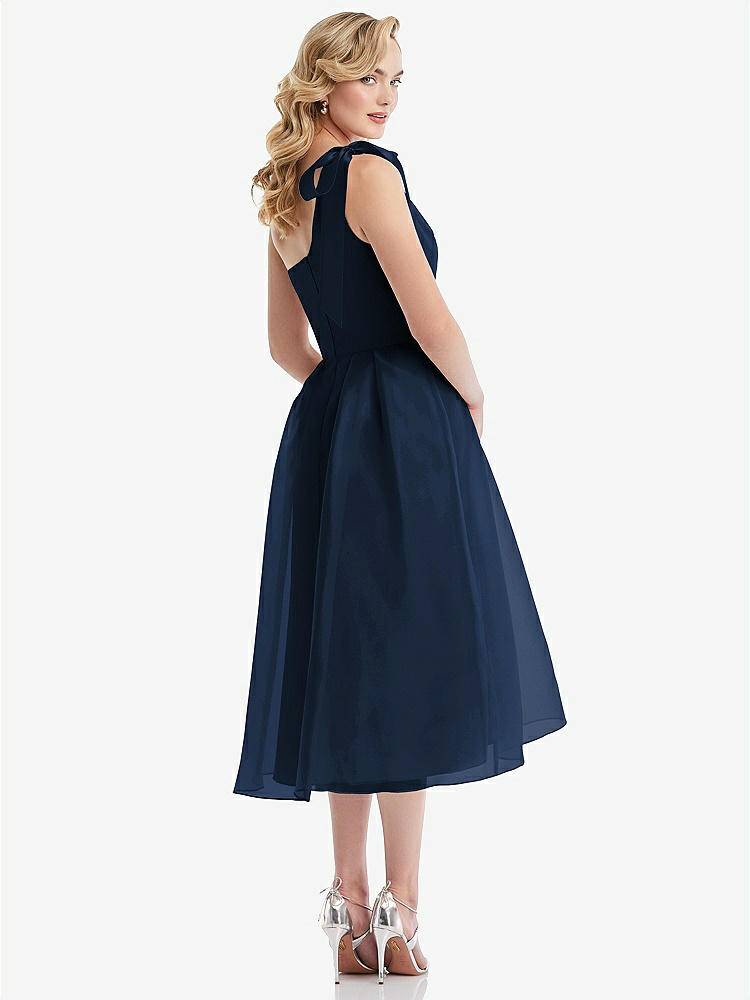 【NEW】【STYLE: D835】スカーフタイ ワンショーダー オルガンディ MIDI ドレス 【COLOR: Midnight Navy】【SIZE: 00-30W】