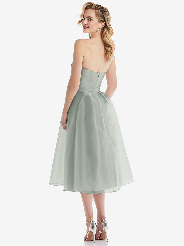 【NEW】【STYLE: D834】ストラップレス プリーツ スカート オルガンディ ミディ ドレス【COLOR: Willow Green】【SIZE: 00-30W】