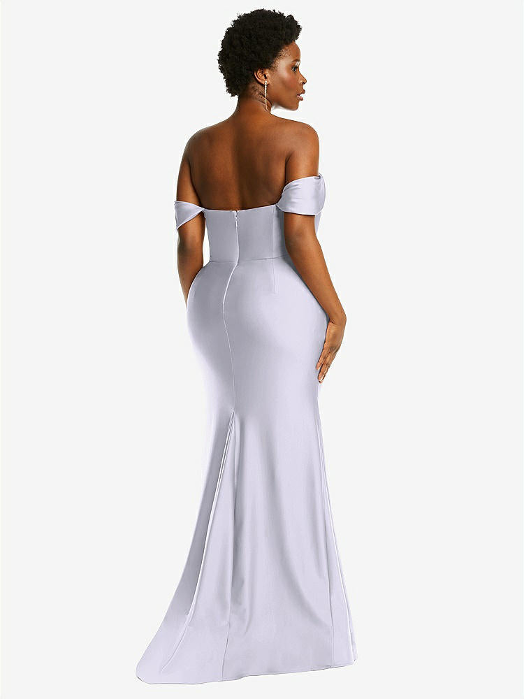 【NEW】【STYLE: CS101】オフサルダー コルセット ストレッチ サテン 人魚 ドレス わずかな 電車【COLOR: Silver Dove】【SIZE: 00-30W】