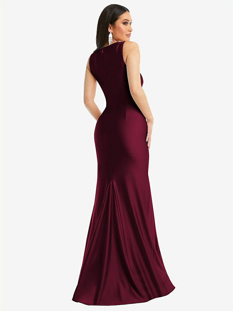 【NEW】【STYLE: CS113】正方形 首 ストレッチ サテン 人魚 ドレス わずかな 電車【COLOR: Cabernet】【SIZE: 00-30W】