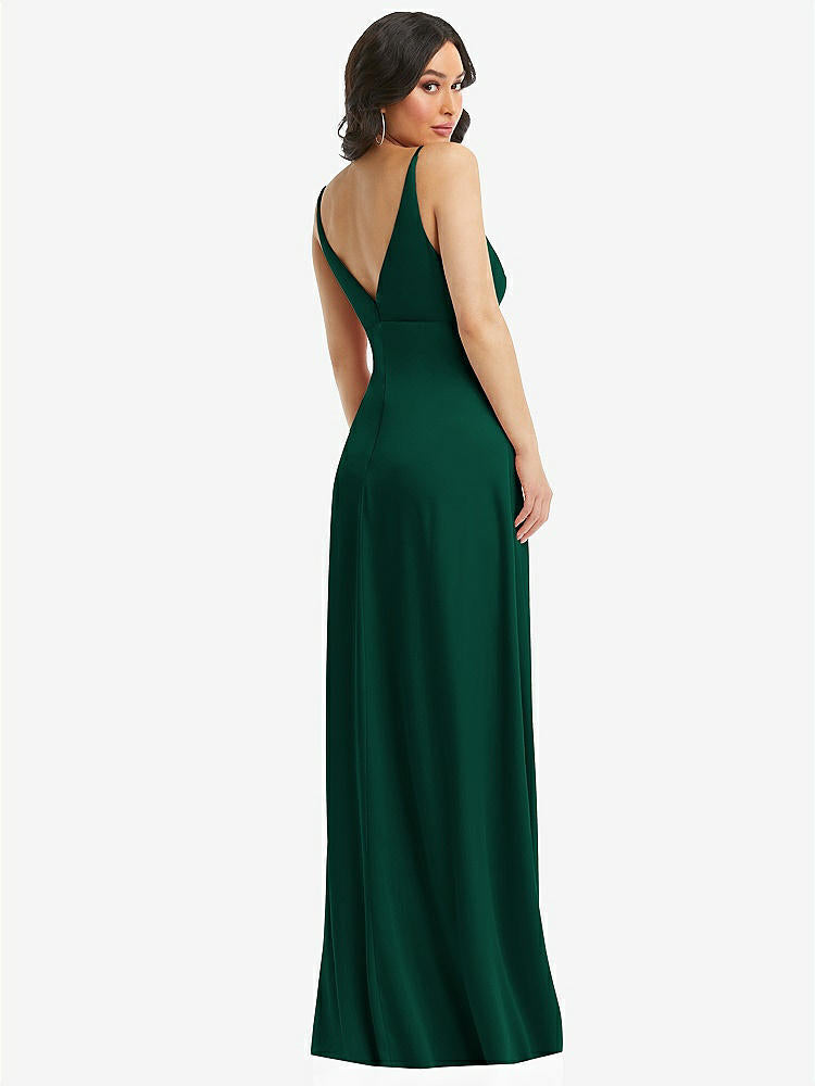 【STYLE: 6869】Skinny Strap Plunge Neckline Maxi Dress with Bow Detail【COLOR: Hunter Green】