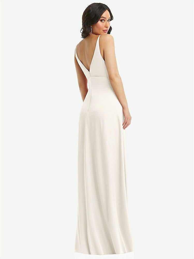 【STYLE: 6869】Skinny Strap Plunge Neckline Maxi Dress with Bow Detail【COLOR: Ivory】