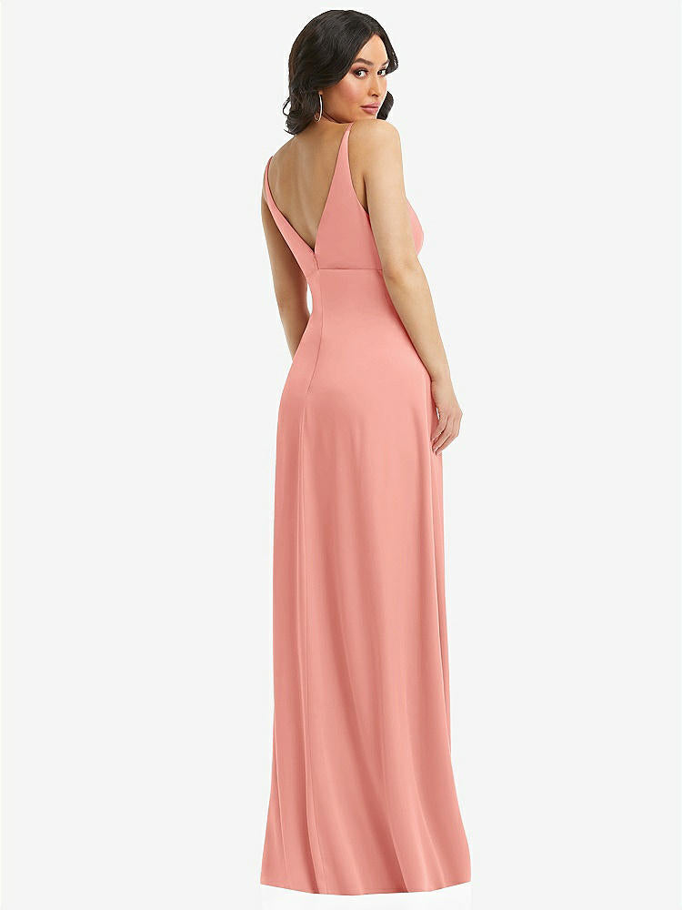 【STYLE: 6869】Skinny Strap Plunge Neckline Maxi Dress with Bow Detail【COLOR: Rose - PANTONE Rose Quartz】