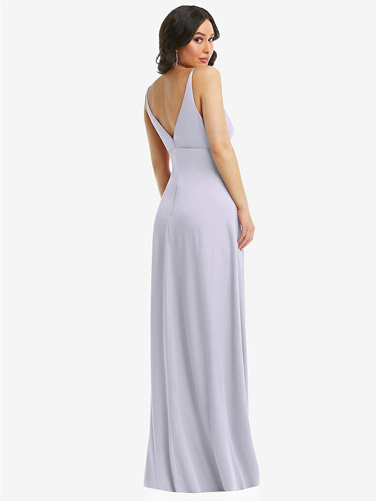 【NEW】【STYLE: 6869】スキニー ストラップ プランジ ネックライン マキシ ドレス 弓 詳細【COLOR: Silver Dove】【SIZE: 00-30W】