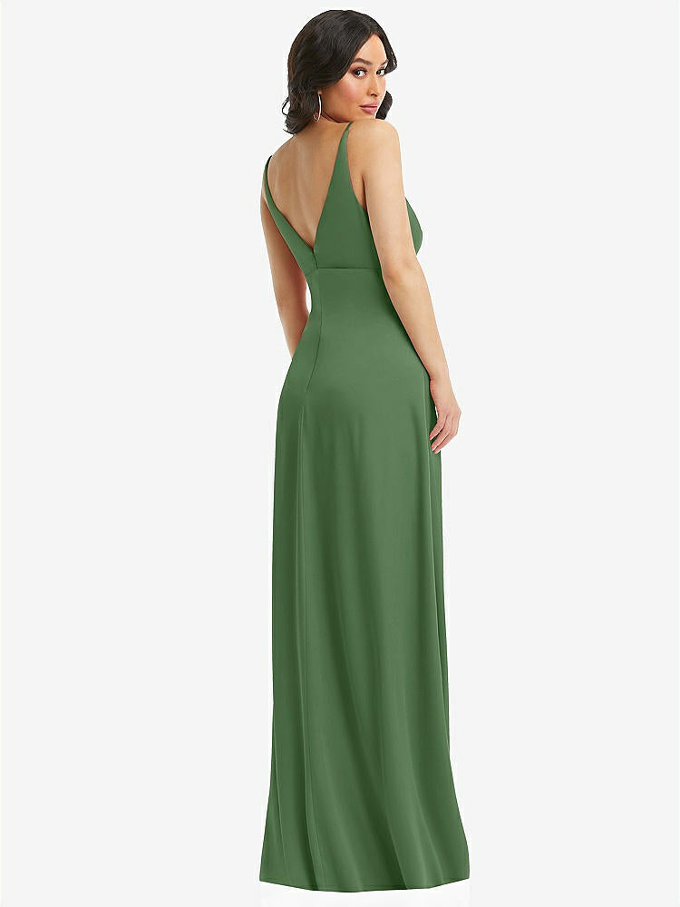 【STYLE: 6869】Skinny Strap Plunge Neckline Maxi Dress with Bow Detail【COLOR: Vineyard Green】