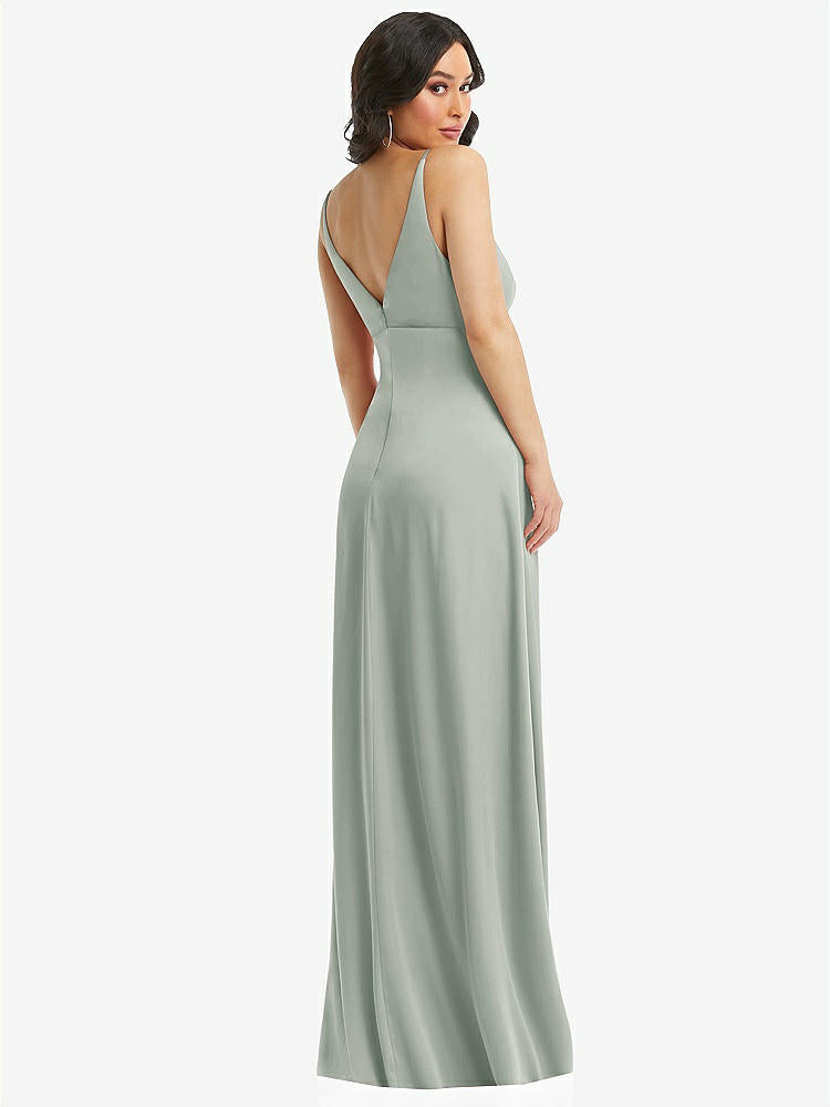 【STYLE: 6869】Skinny Strap Plunge Neckline Maxi Dress with Bow Detail【COLOR: Willow Green】