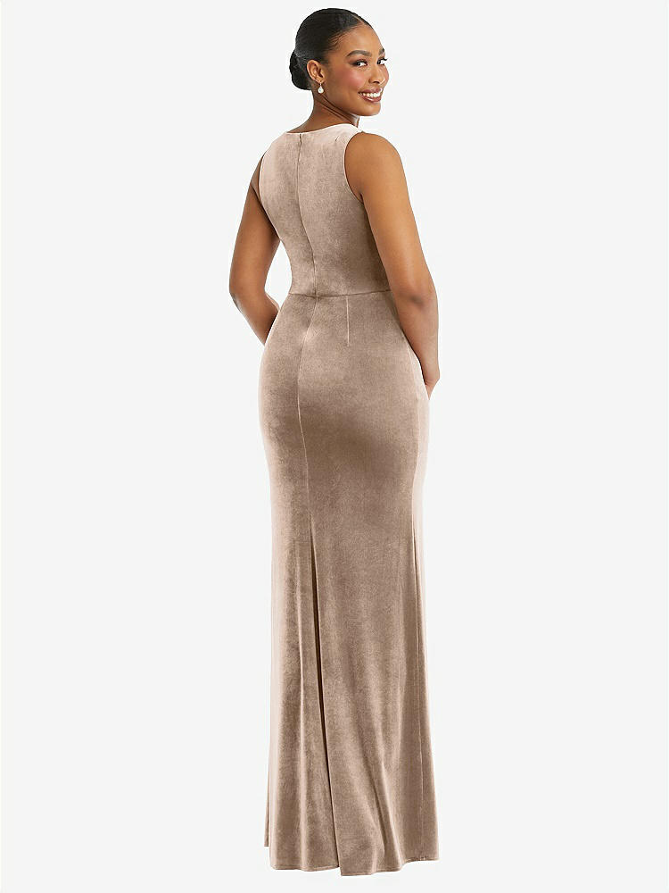 【STYLE: 6870】Square Neck Closed Back Velvet Maxi Dress 【COLOR: Topaz】