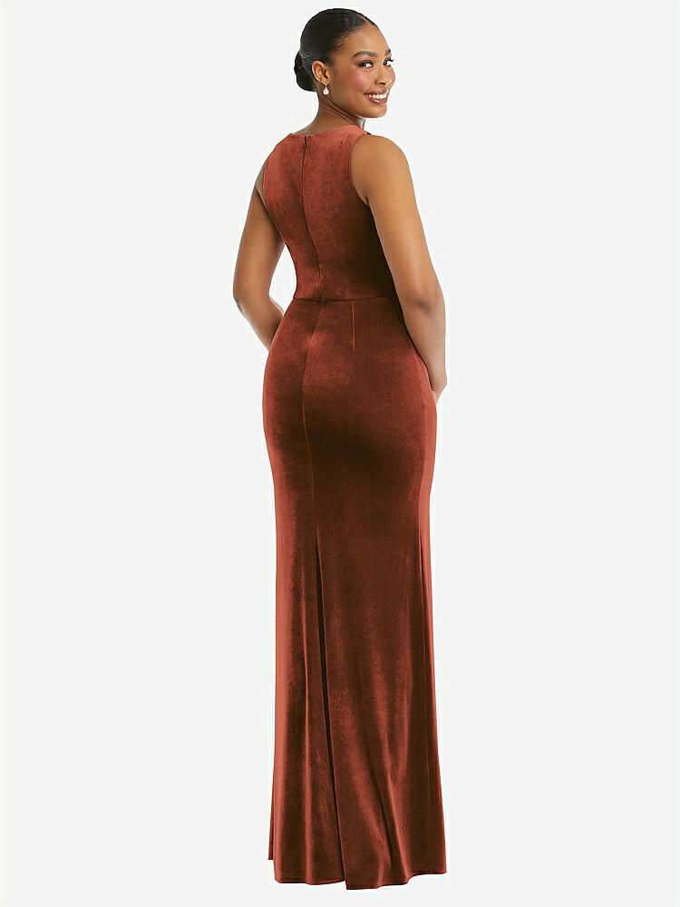 【STYLE: 6870】Square Neck Closed Back Velvet Maxi Dress 【COLOR: Auburn Moon】