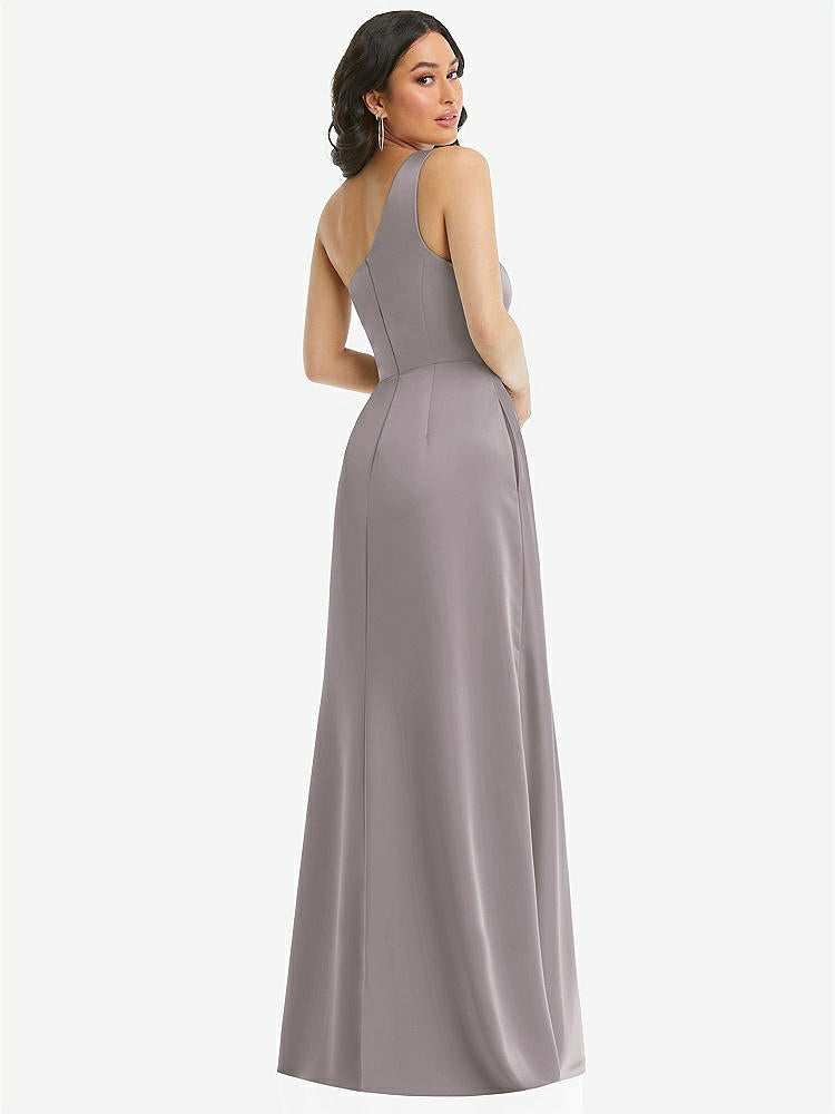 【NEW】【STYLE: 3114】ワンショルダー 高 低 マキシ ドレス ポケット付き【COLOR: Cashmere Gray】【SIZE: 00-30W】