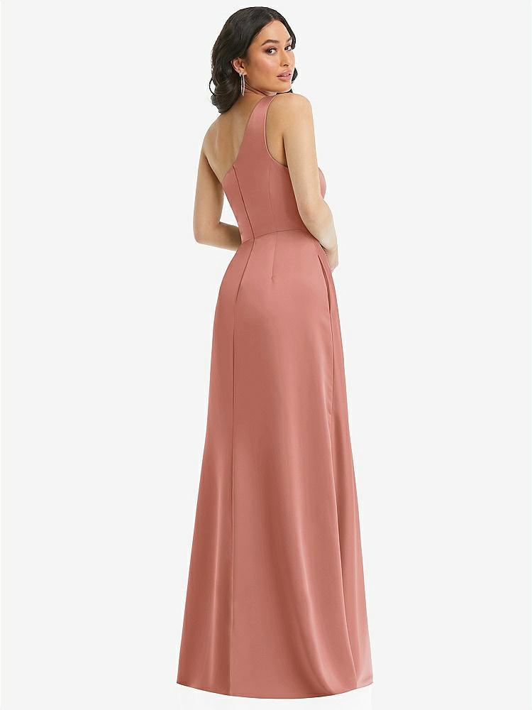 【STYLE: 3114】One-Shoulder High Low Maxi Dress with Pockets【COLOR: Desert Rose】