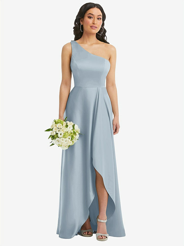 【STYLE: 3114】One-Shoulder High Low Maxi Dress with Pockets【COLOR: Mist】