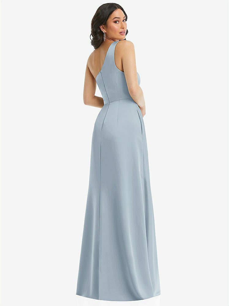 【STYLE: 3114】One-Shoulder High Low Maxi Dress with Pockets【COLOR: Mist】