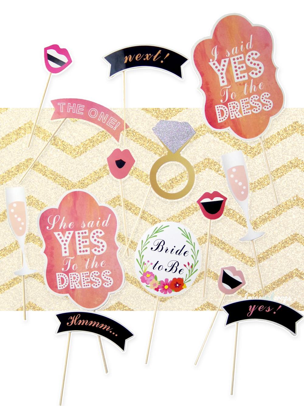 フォトプロップス 【BrideToBe(プレ花嫁)】14枚セット