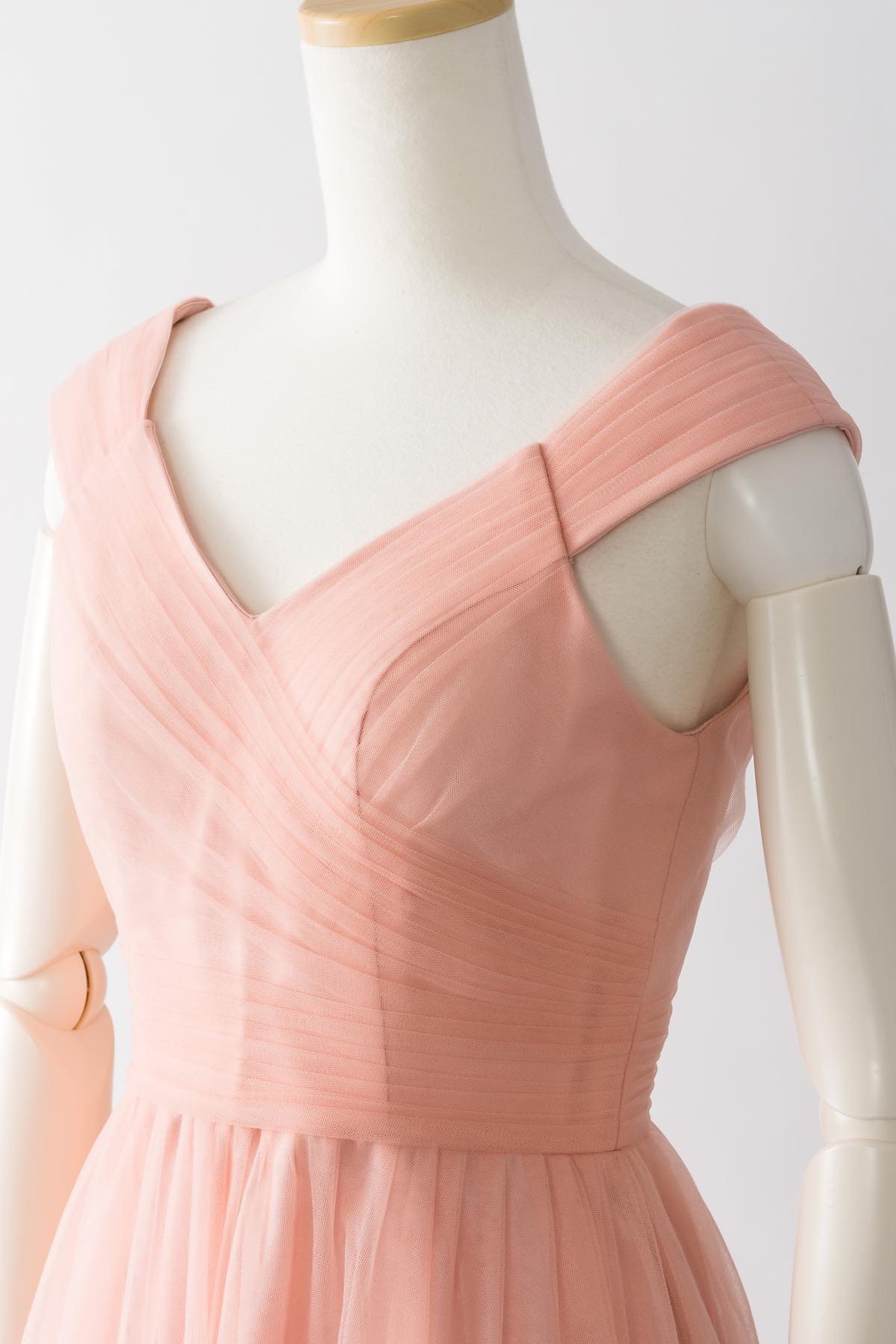 L632 ブライズメイド チュール ロングドレス