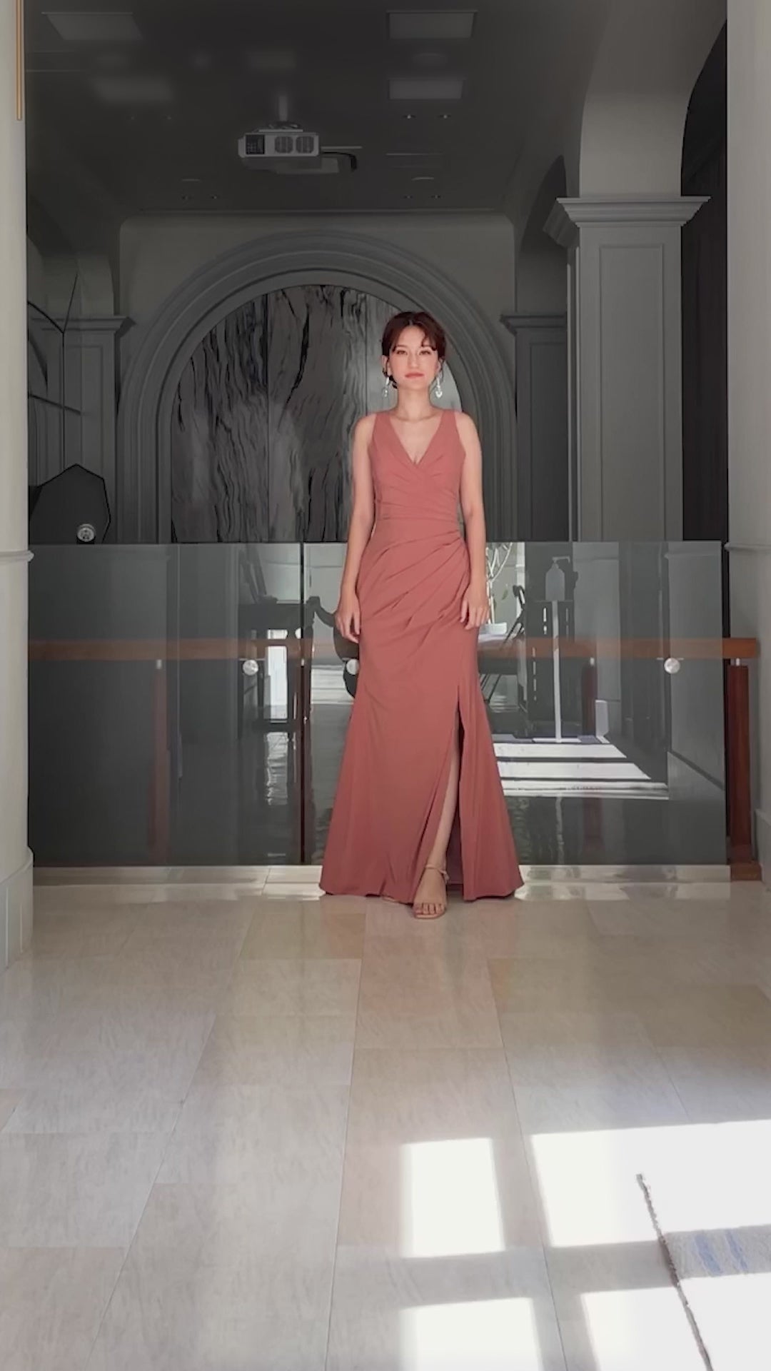 NV1014 V-neck long dress