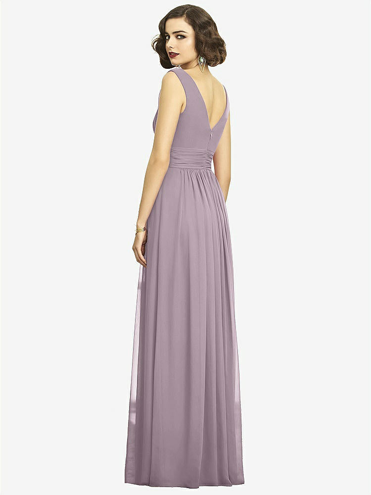 【NEW】【STYLE: 2894】ノースリーブ ドレープ シフォン マキシ ドレス 前面 スリット【COLOR: Lilac Dusk】【SIZE: 00-30W】