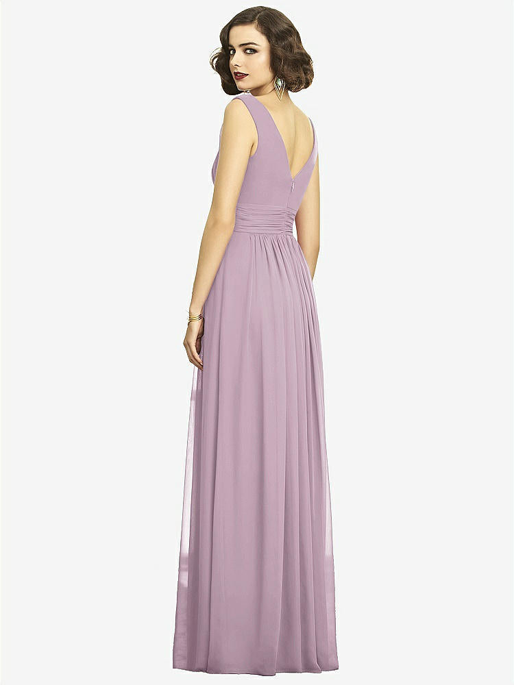 【STYLE: 2894】Sleeveless Draped Chiffon Maxi Dress with Front Slit【COLOR: Suede Rose】