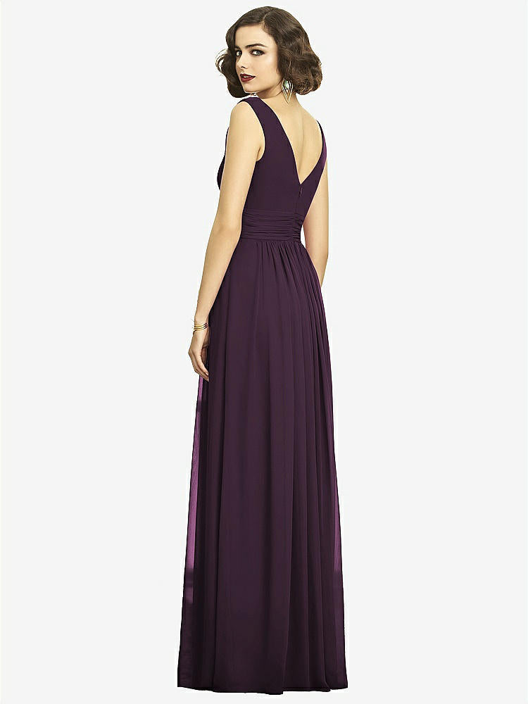 【NEW】【STYLE: 2894】ノースリーブ ドレープ シフォン マキシ ドレス 前面 スリット【COLOR: Aubergine】【SIZE: 00-30W】