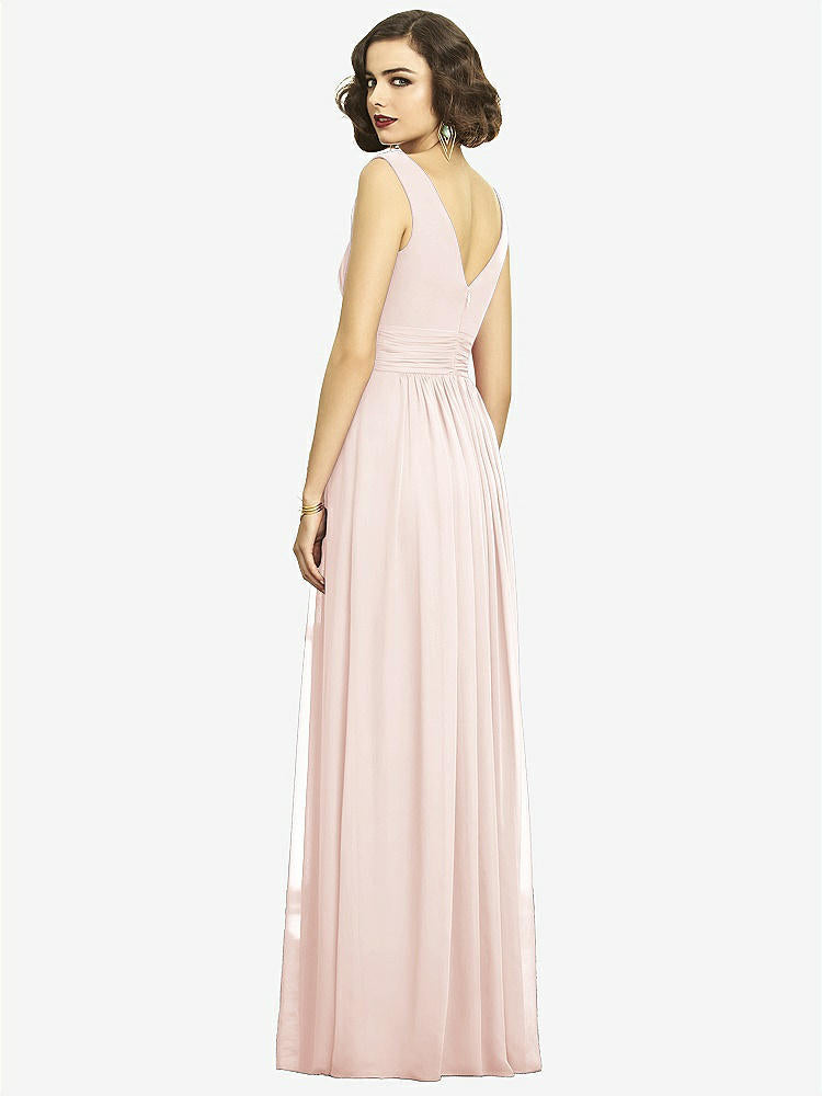 【STYLE: 2894】Sleeveless Draped Chiffon Maxi Dress with Front Slit【COLOR: Blush】