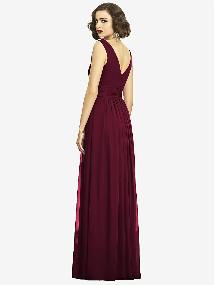 【NEW】【STYLE: 2894】ノースリーブ ドレープ シフォン マキシ ドレス 前面 スリット【COLOR: Cabernet】【SIZE: 00-30W】