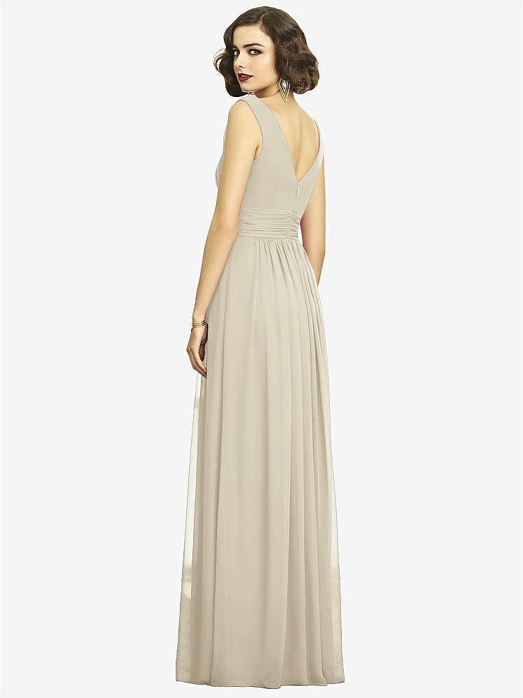 【NEW】【STYLE: 2894】ノースリーブ ドレープ シフォン マキシ ドレス 前面 スリット【COLOR: Champagne】【SIZE: 00-30W】
