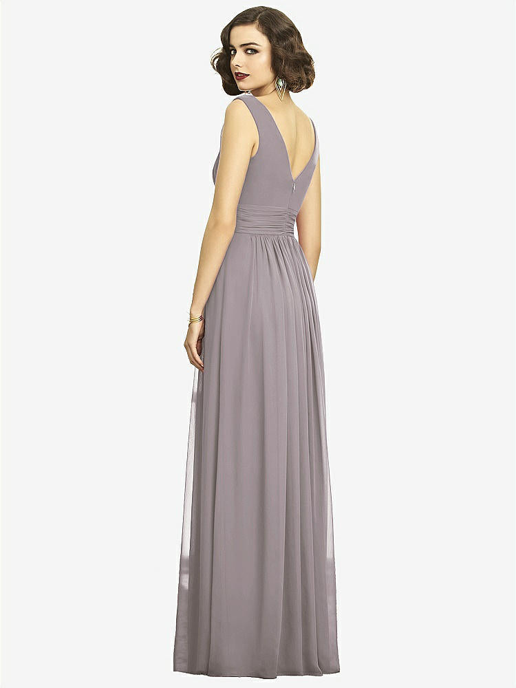 【NEW】【STYLE: 2894】ノースリーブ ドレープ シフォン マキシ ドレス 前面 スリット【COLOR: Cashmere Gray】【SIZE: 00-30W】