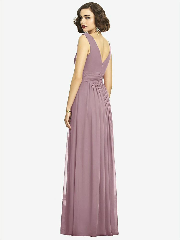 【NEW】【STYLE: 2894】ノースリーブ ドレープ シフォン マキシ ドレス 前面 スリット【COLOR: Dusty Rose】【SIZE: 00-30W】