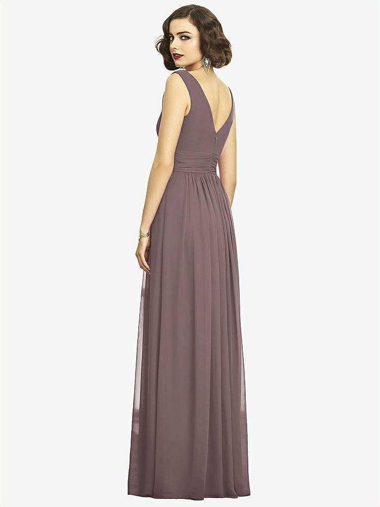 【STYLE: 2894】Sleeveless Draped Chiffon Maxi Dress with Front Slit【COLOR: French Truffle】
