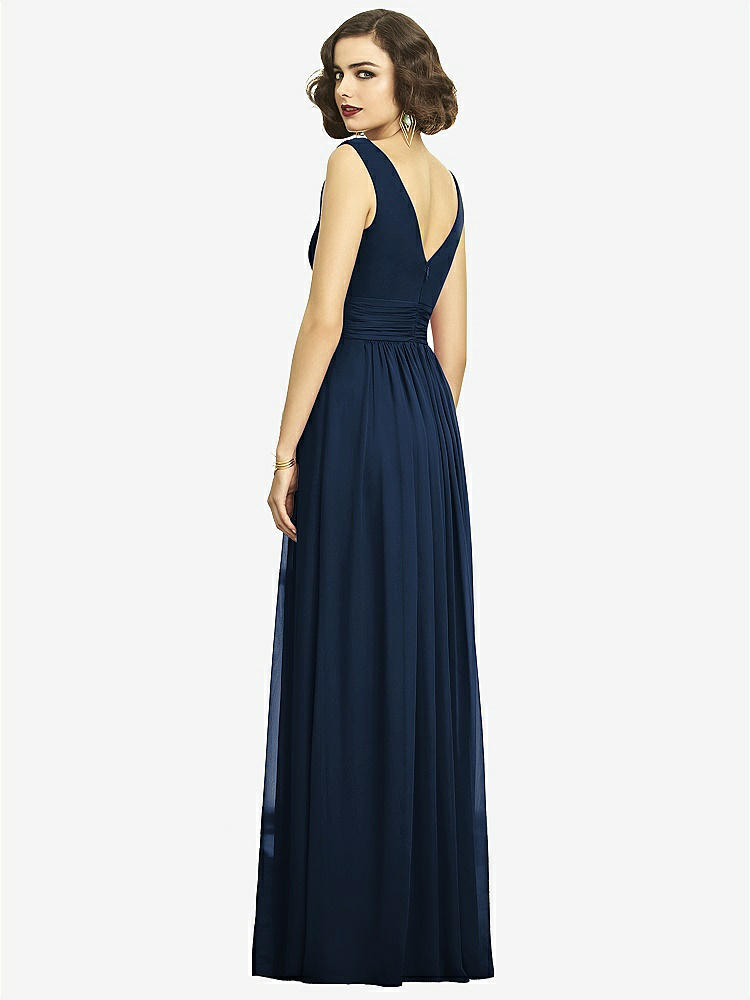 【STYLE: 2894】Sleeveless Draped Chiffon Maxi Dress with Front Slit【COLOR: Midnight Navy】