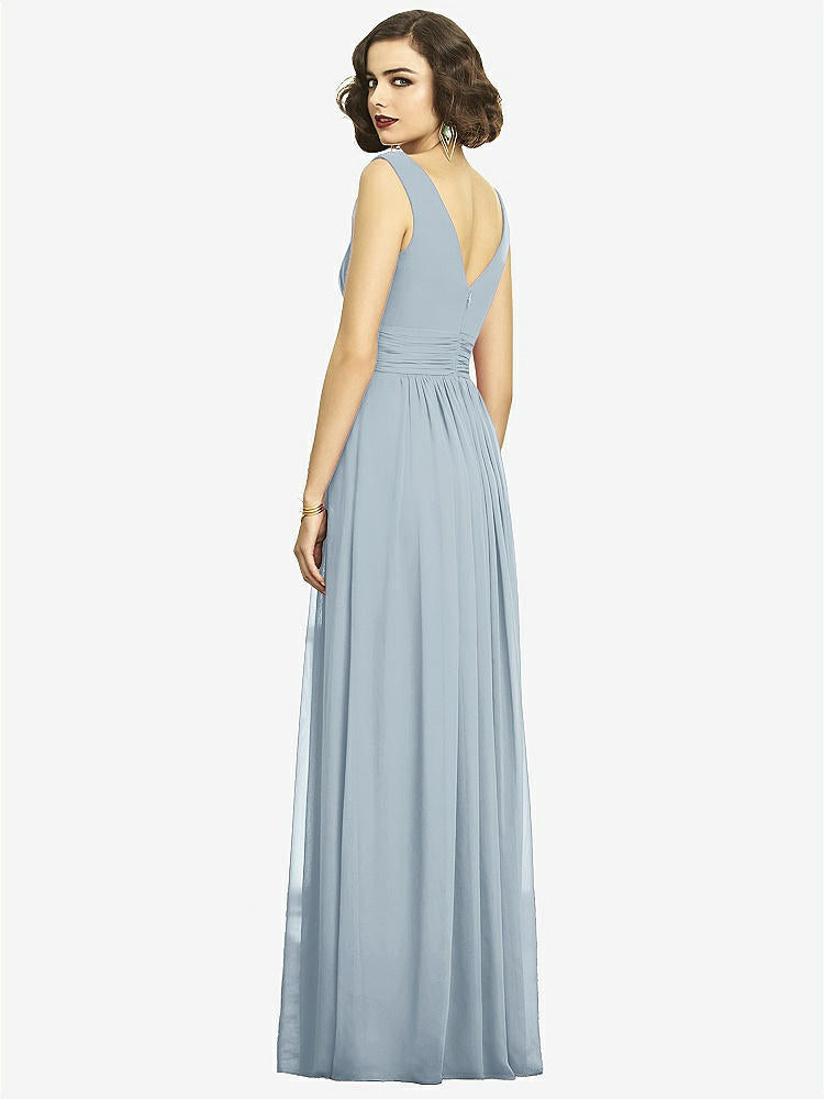 【STYLE: 2894】Sleeveless Draped Chiffon Maxi Dress with Front Slit【COLOR: Mist】