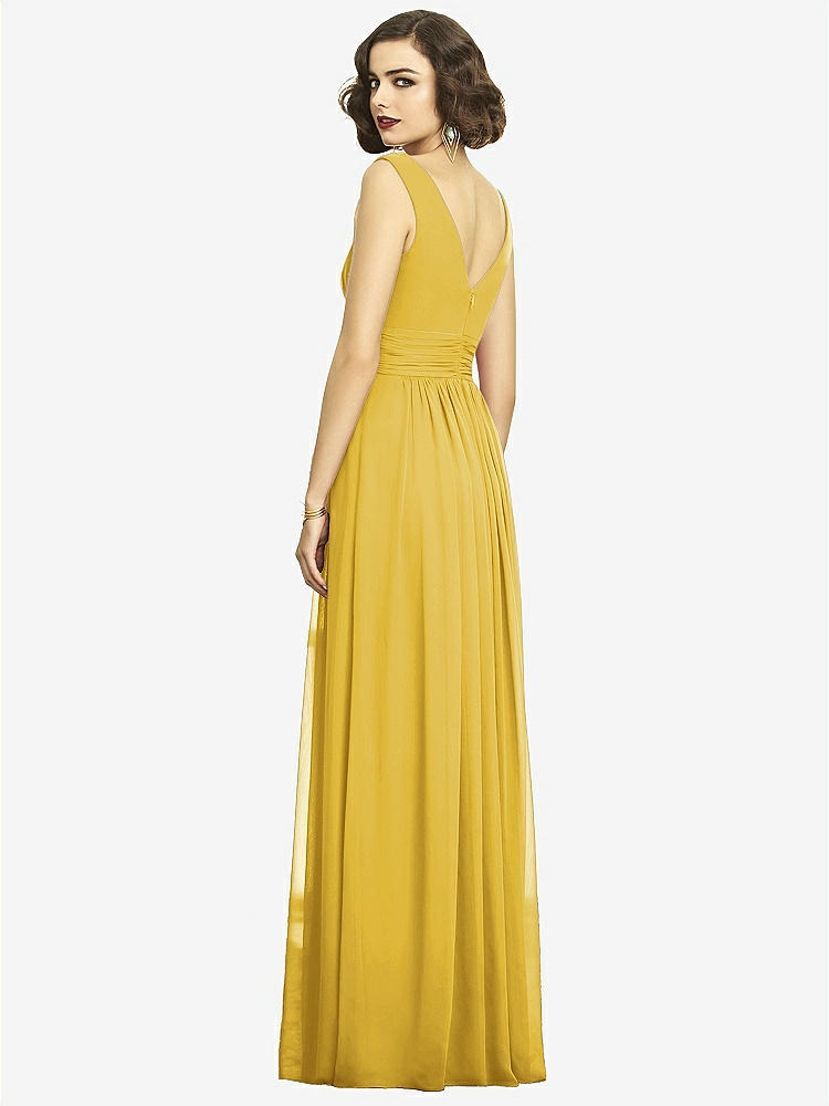 【NEW】【STYLE: 2894】ノースリーブ ドレープ シフォン マキシ ドレス 前面 スリット【COLOR: Marigold】【SIZE: 00-30W】