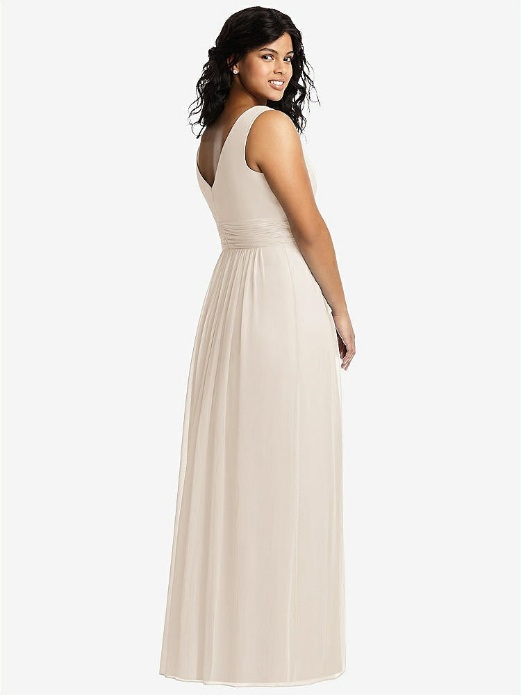 【NEW】【STYLE: 2894】ノースリーブ ドレープ シフォン マキシ ドレス 前面 スリット【COLOR: Oat】【SIZE: 00-30W】