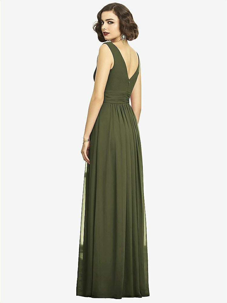 【NEW】【STYLE: 2894】ノースリーブ ドレープ シフォン マキシ ドレス 前面 スリット【COLOR: Olive Green】【SIZE: 00-30W】