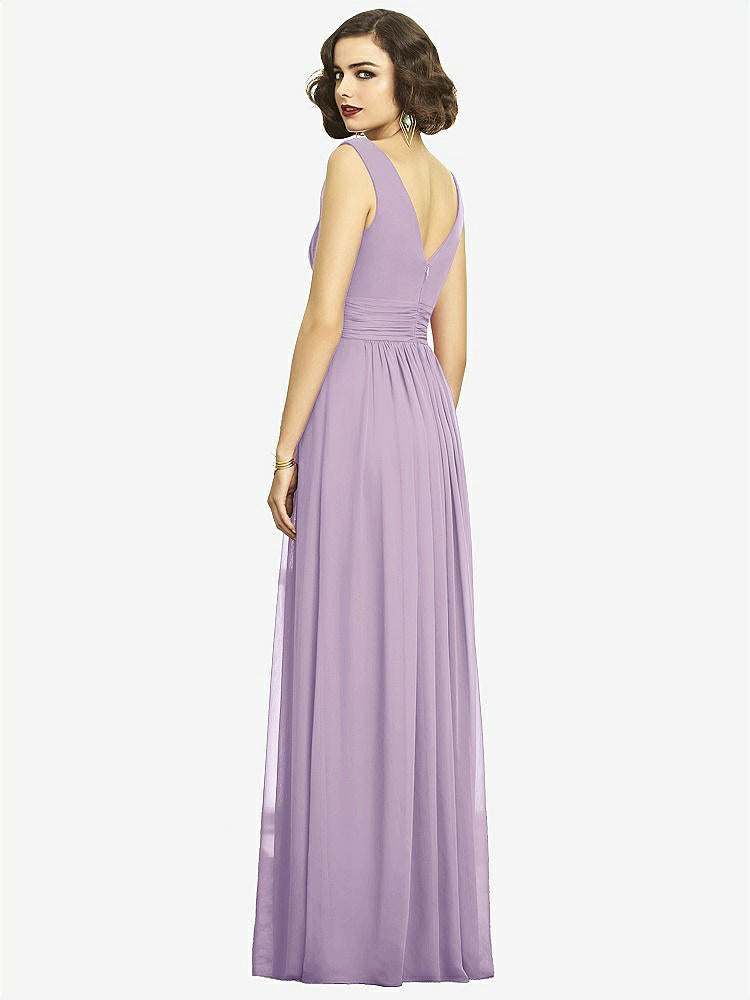 【NEW】【STYLE: 2894】ノースリーブ ドレープ シフォン マキシ ドレス 前面 スリット【COLOR: Pale Purple】【SIZE: 00-30W】