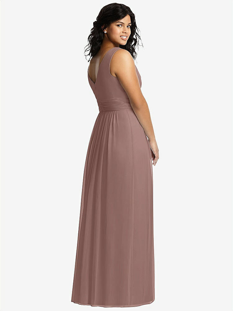 【STYLE: 2894】Sleeveless Draped Chiffon Maxi Dress with Front Slit【COLOR: Sienna】