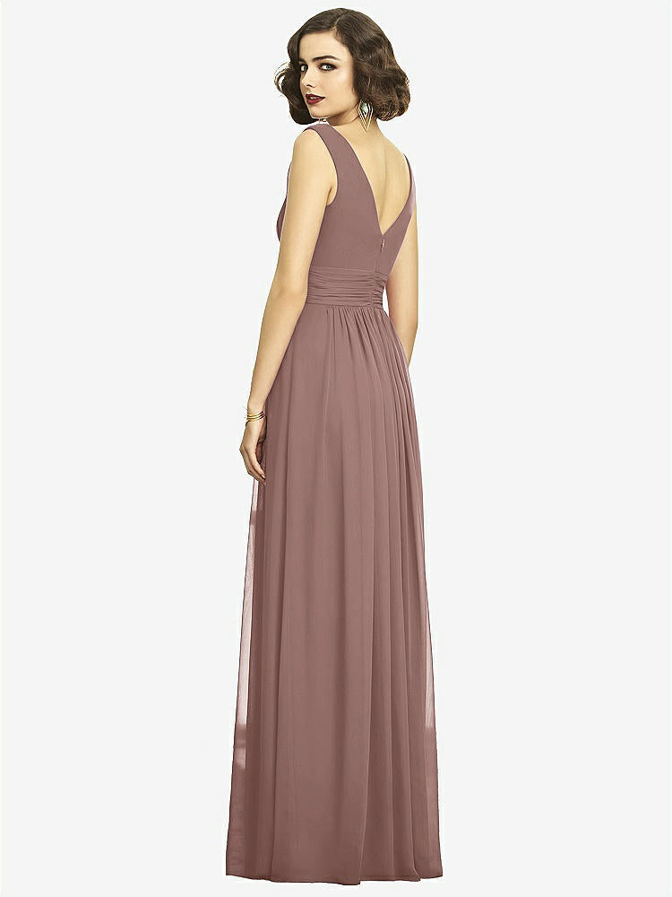 【STYLE: 2894】Sleeveless Draped Chiffon Maxi Dress with Front Slit【COLOR: Sienna】